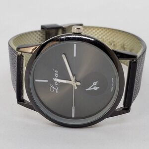 Women's Watch 38MM Black Dial Case Black Plastic Bands 4.5"-7" New‎ Battery